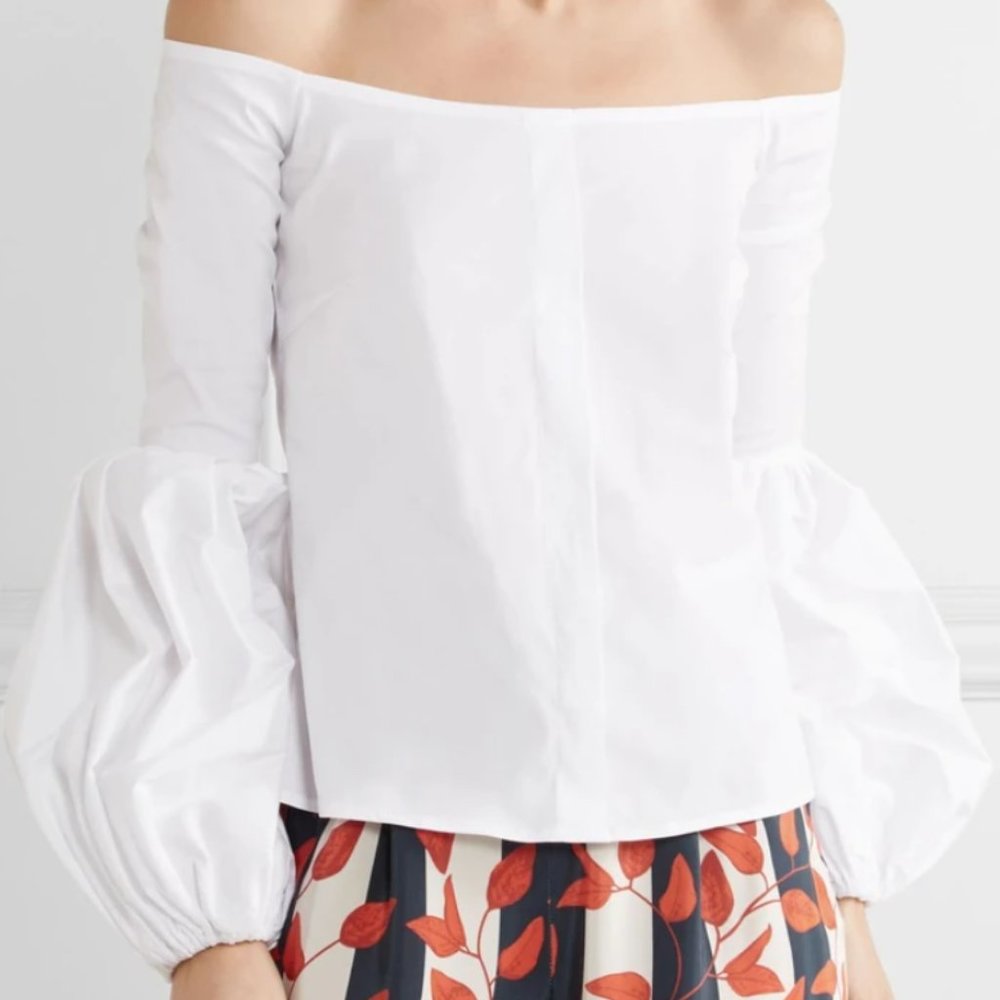 Caroline Constas Off-the-Shoulder Floral Top